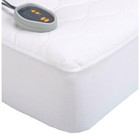 BEAUTYREST Cotton Blend Heated Mattress Pad - Twin, White BR55-0198